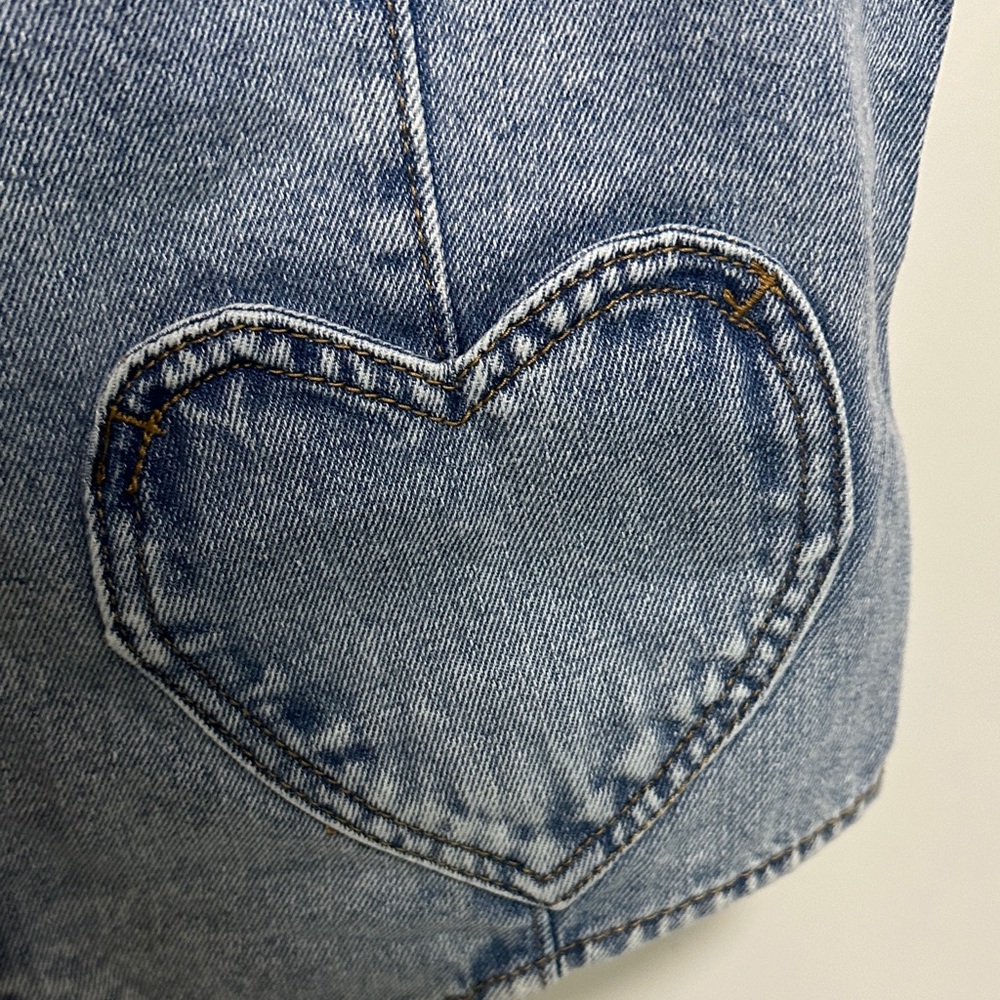 Ashley Vintage Charm Lovely Denim Blue Women's Vest - Picture 6 of 8
